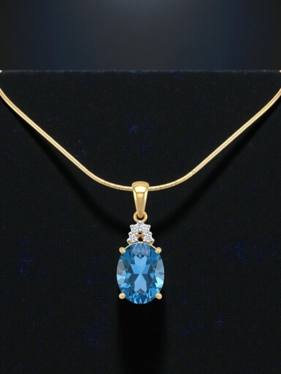 Jewelry - London Blue Topaz Pendant with Diamonds
